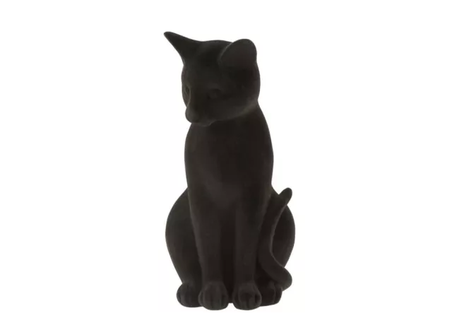 Kat zittend zwart (17,5x16x33,5cm) J-Line 16032