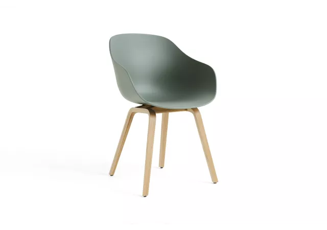 About a chair 222 oak base - polyprop fall green